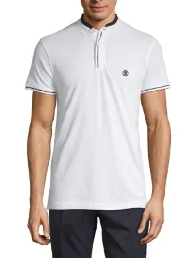 Roberto Cavalli Striped Short-sleeve Polo In Bianco