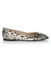 TOD'S Studded Python-Embossed Leather Ballet Flats