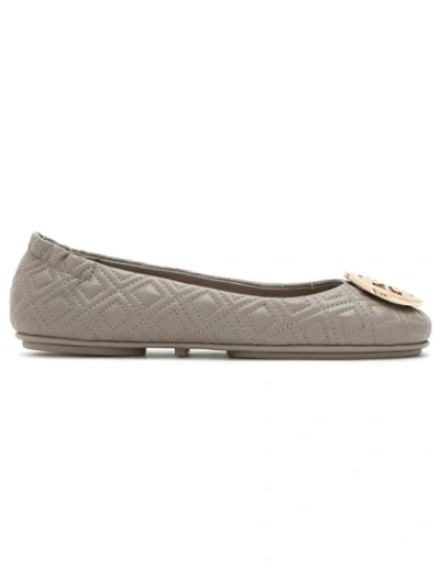 Tory Burch Minnie Quilted Leather Ballet Flats In Dust Storm Gold