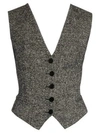 DOLCE & GABBANA Wool & Silk Tweed Button Vest
