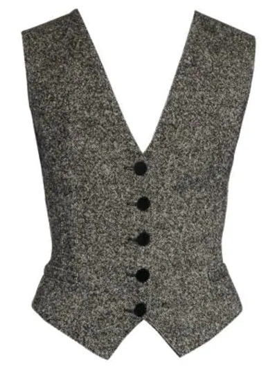 Dolce & Gabbana Wool & Silk Tweed Button Vest In Fantasia Non Stampa
