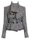 DOLCE & GABBANA Double Breasted Houndstooth Scarf Jacket