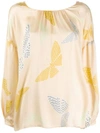 FORTE FORTE BUTTERFLY PRINT BLOUSE