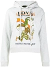 LOVE MOSCHINO LOGO GRAPHIC PRINT HOODIE