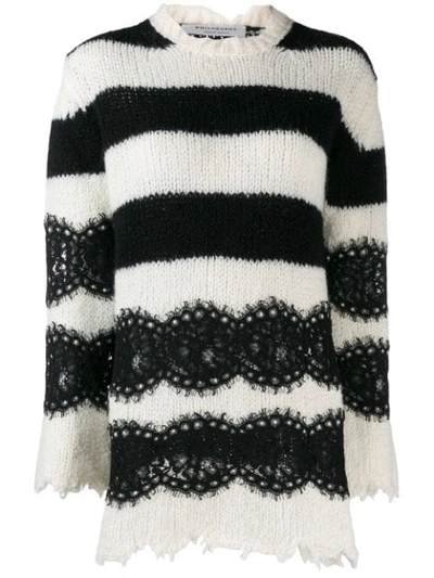 Philosophy Di Lorenzo Serafini Striped Lace Jumper In Black