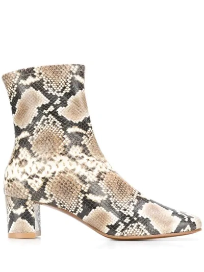 By Far Becca 50 Snake Print Boots - 大地色 In Brown