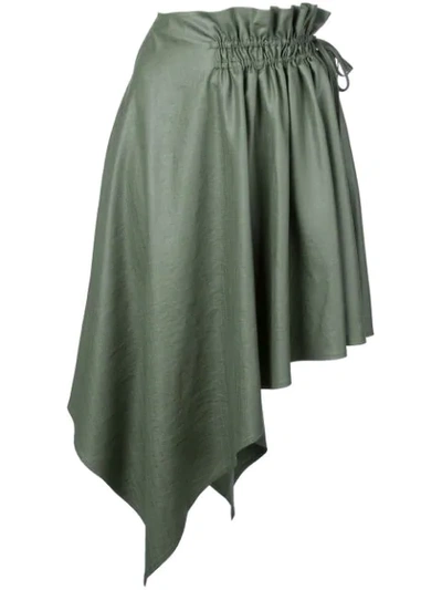 Adeam Draped Asymmetric Midi Skirt - 绿色 In Green