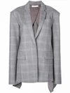 ADEAM ADEAM CHECK OVERSIZED BLAZER - 灰色