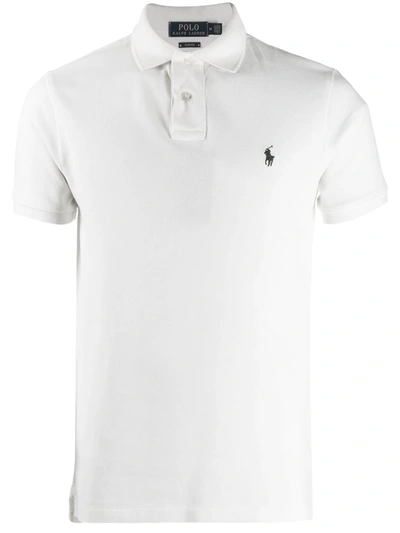Polo Ralph Lauren Embroidered Logo Polo Shirt In White
