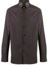 Fendi Monogram Collar Shirt In Brown