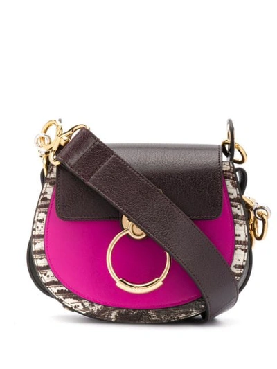 Chloé Tess Patterned Small Bag In Purple
