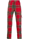 ALEXANDER MCQUEEN ALEXANDER MCQUEEN PLAID STRAIGHT-LEG TROUSERS - 红色