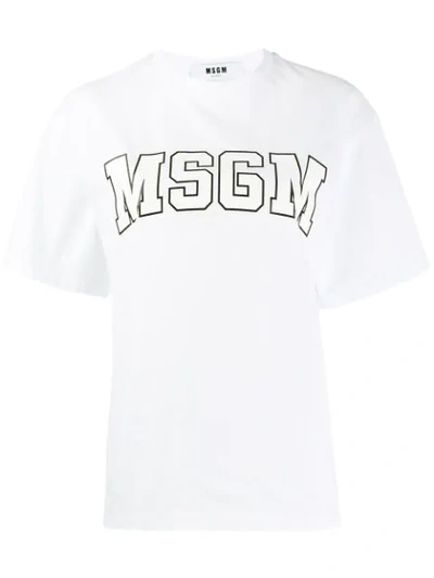 Msgm 校园风logo印花t恤 In White