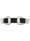 B-LOW THE BELT DOUBLE BUCKLE CROC-EFFECT BELT