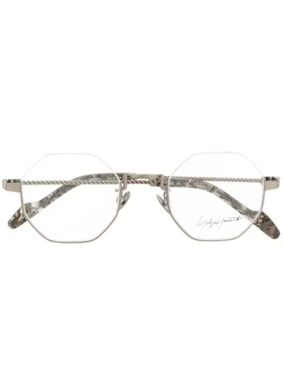 Yohji Yamamoto Octagonal Glasses - 银色 In Silver