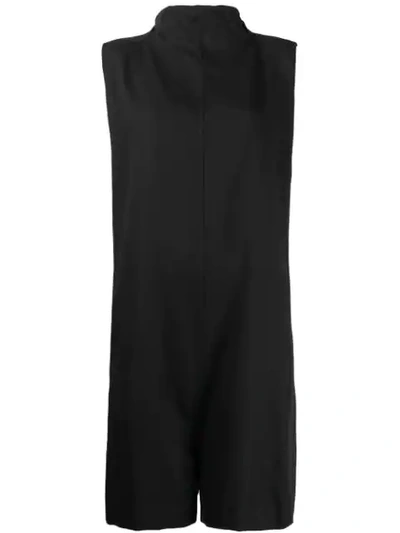 Rick Owens Roll Neck Playsuit In Black