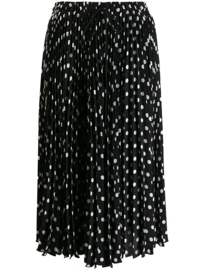 Marc Jacobs The Polka Dot Pleated Skirt In Black White