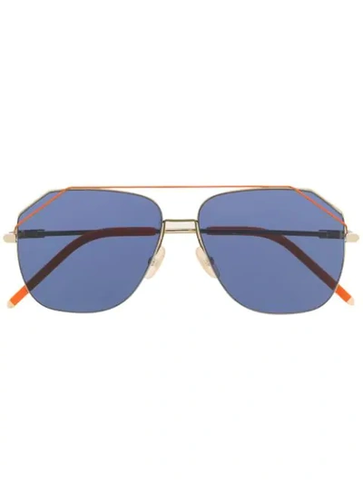Fendi Oversized Aviator Sunglasses In Orange