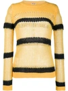 MIU MIU STRIPED OPEN-KNIT JUMPER