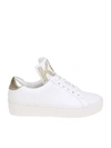 MICHAEL KORS MINDY SNEAKERS IN WHITE COLOR LEATHER,10983989