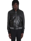 VERSACE BOMBER IN BLACK LEATHER,10983985