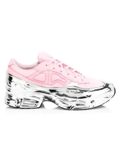 Raf Simons Ozweego Platform Wedge Sneakers In Pink Silver