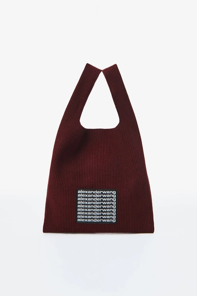 Alexander Wang Knit Medium Shopper Bag In Burgundy Chenille Knit