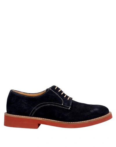 Saxone Laced Shoes In Dark Blue