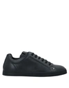 Fendi Men's Micro Bugs Leather Sneakers In Black