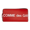 COMME DES GARÇONS COMME DES GARCONS WALLETS RED HUGE LOGO CONTINENTAL WALLET