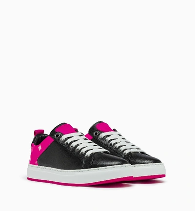 Mcm Women's Flo Low-top Sneakers In Neon Visetos In Black