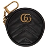 GUCCI BLACK ROUND GG MARMONT COIN POUCH
