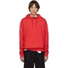 OFF-WHITE SSENSE EXCLUSIVE RED UNFINISHED DIAG HOODIE