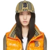 BURBERRY BEIGE ICON STRIPE BASEBALL CAP