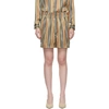 Burberry Striped Silk-satin Shorts In Brown