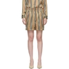 Burberry Striped Silk-satin Shorts In Beige