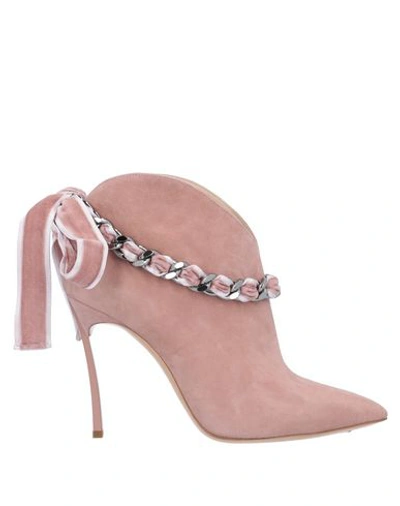 Casadei Ankle Boots In Pink