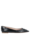 TOD'S TOD'S WOMAN BALLET FLATS BLACK SIZE 5.5 SOFT LEATHER,11739739XU 7