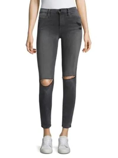 Frame Le High Distressed Skinny Jeans In Kinsmith