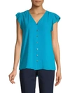CALVIN KLEIN COLLECTION HIGH-LOW FLUTTER-SLEEVE BLOUSE,0400011262928