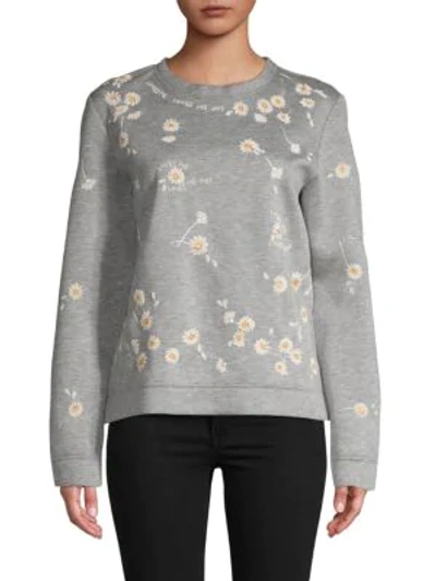 Valentino Embroidered Sweater In Grigio Mel