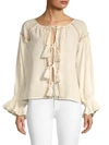 RAGA Front-Tie Cotton Blouse