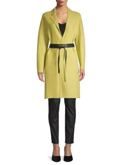 Valentino Belted Virgin Wool Cashmere Coat In Green