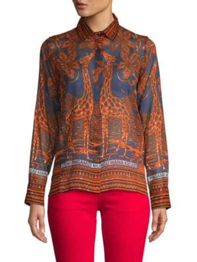 Valentino Printed Cotton Button-down Shirt In Stampa