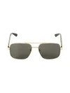 Gucci 60mm Aviator Sunglasses In Gold