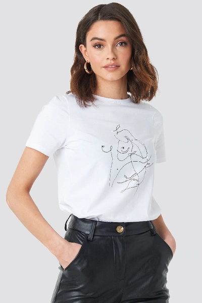 Na-kd Scribble T-shirt White In Optical White ModeSens