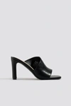 NA-KD Asymmetric Strap Mules Black