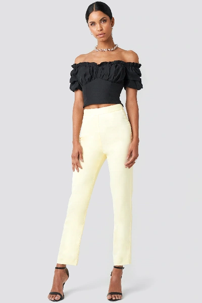 Anna Nooshin X Na-kd Tailored Ankle Suiting Trousers - Yellow In Light Yellow