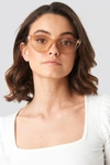 NA-KD ROUNDED CAT EYE SUNGLASSES - BROWN
