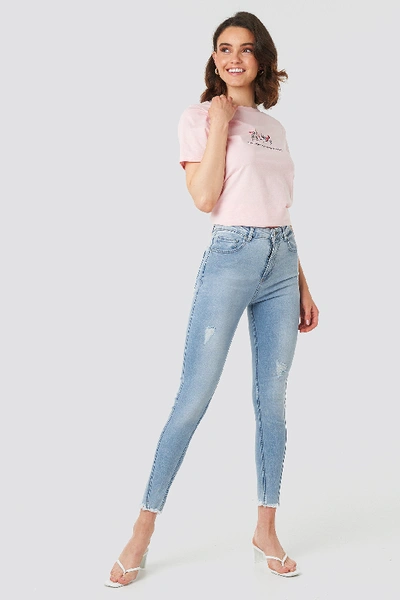Na-kd Skinny Twisted Jeans - Blue In Light Blue
